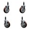 Service Caster 5'' Maroon Poly Wheel Swivel 1'' Expanding Stem Caster Set 2 Brakes, 4PK SCC-EX20S514-PPUB-MRN-2-TLB-2-1 - alternate 1